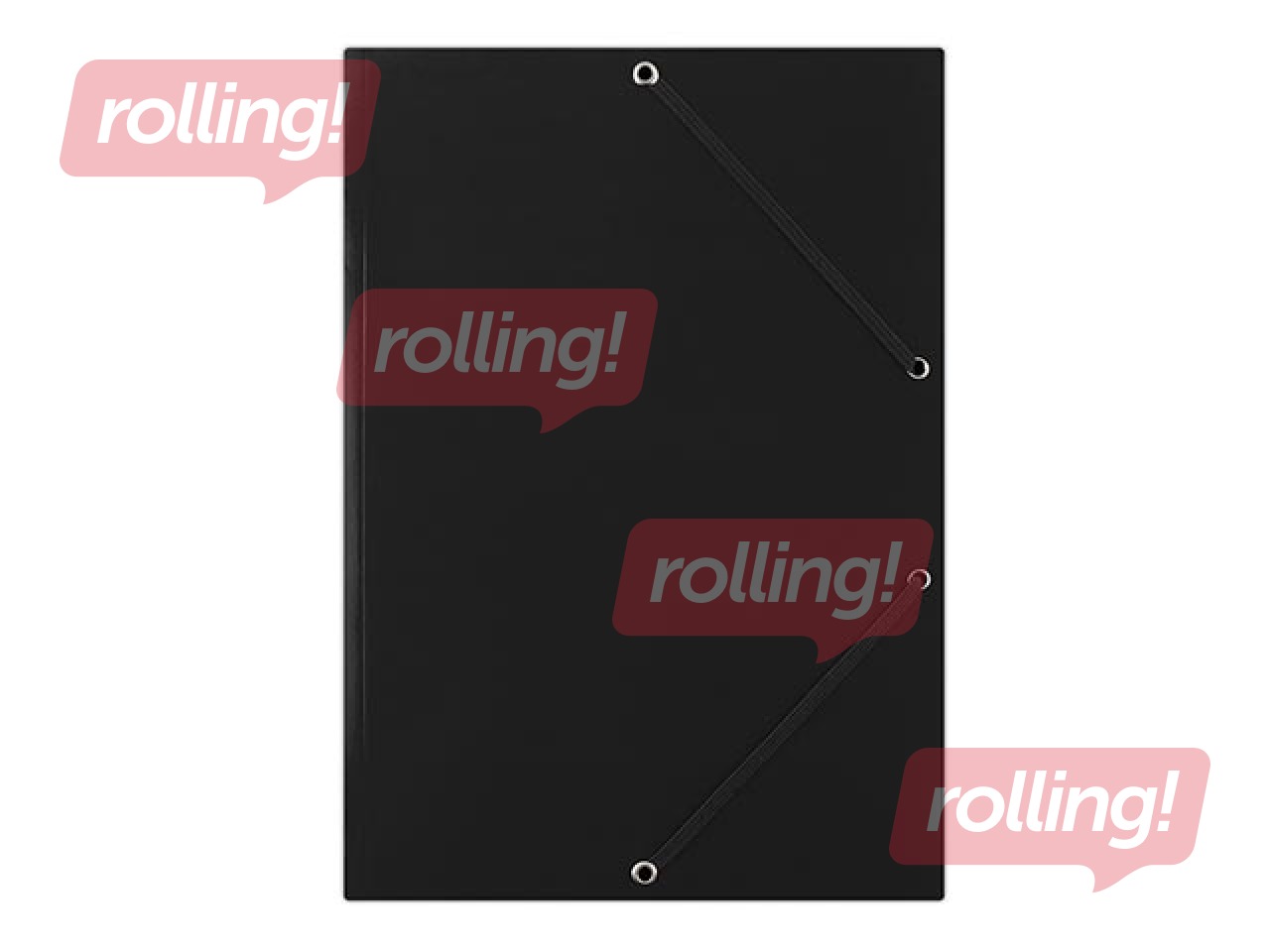 Mape ar 3 atlokiem un gumijām Donau, A4, kartona, melna