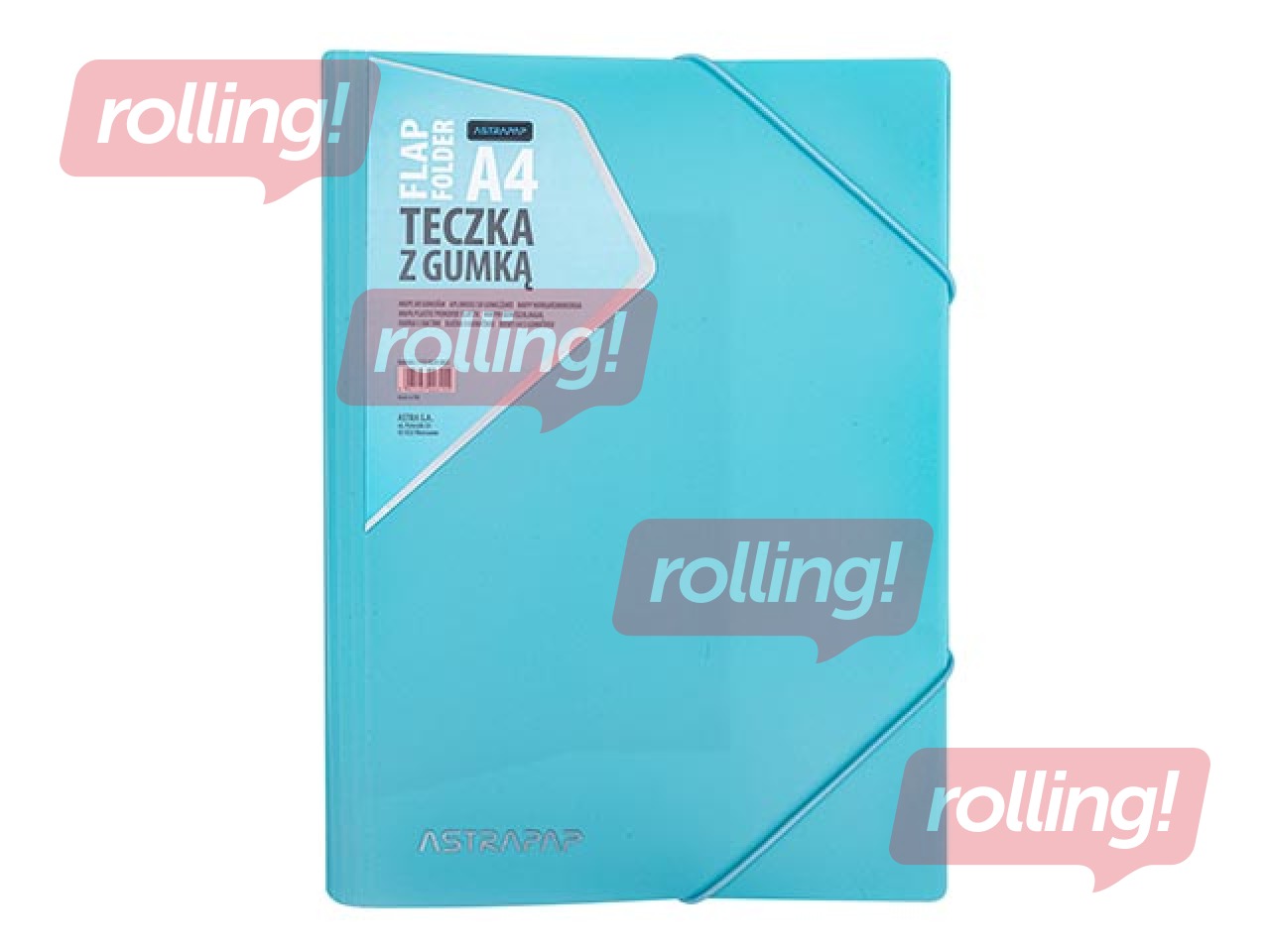 Папка Astra, с 3 клапанами и резинками, A4, пастельных цветов