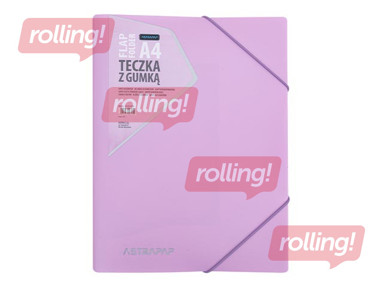 Папка Astra, с 3 клапанами и резинками, A4, пастельных цветов
