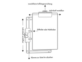 Clip Board with Relocatable Clamp, A4, black