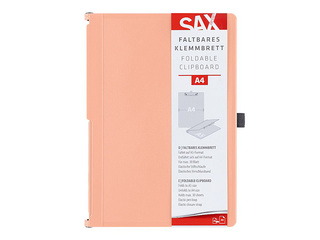 Clipboard folder with cover SAX, salmon colour, A4