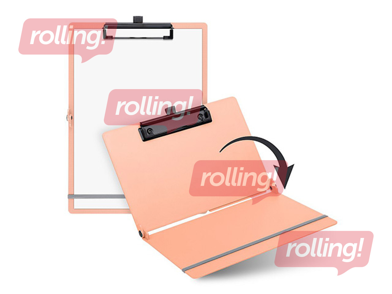 Clipboard folder with cover SAX, salmon colour, A4