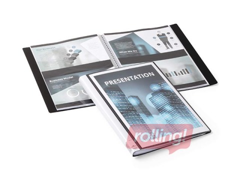 Display book Duralook plus, A4, 20 pockets, black
