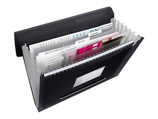 Mape - kartotēka ar 6 nodalījumiem Esselte Vivida, A4, melna