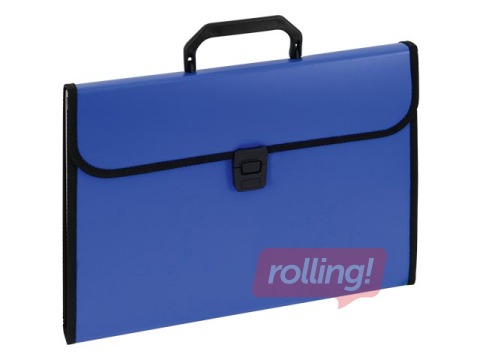 Expanding wallet Eagle, A4, PP, 12 dividers, blue