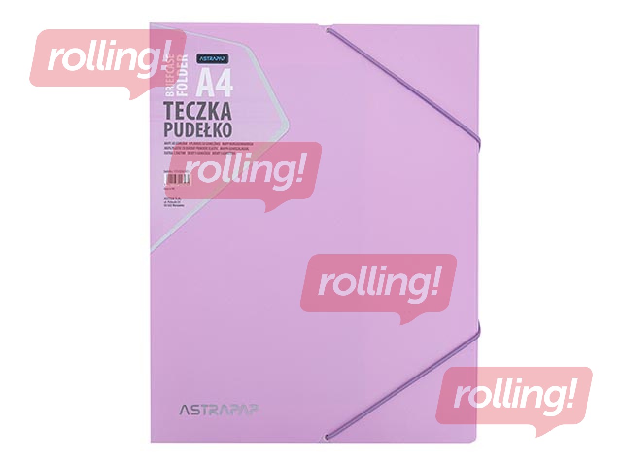 Folder-box Astra, with 3 tabs and rubber bands, A4, pastel colors
