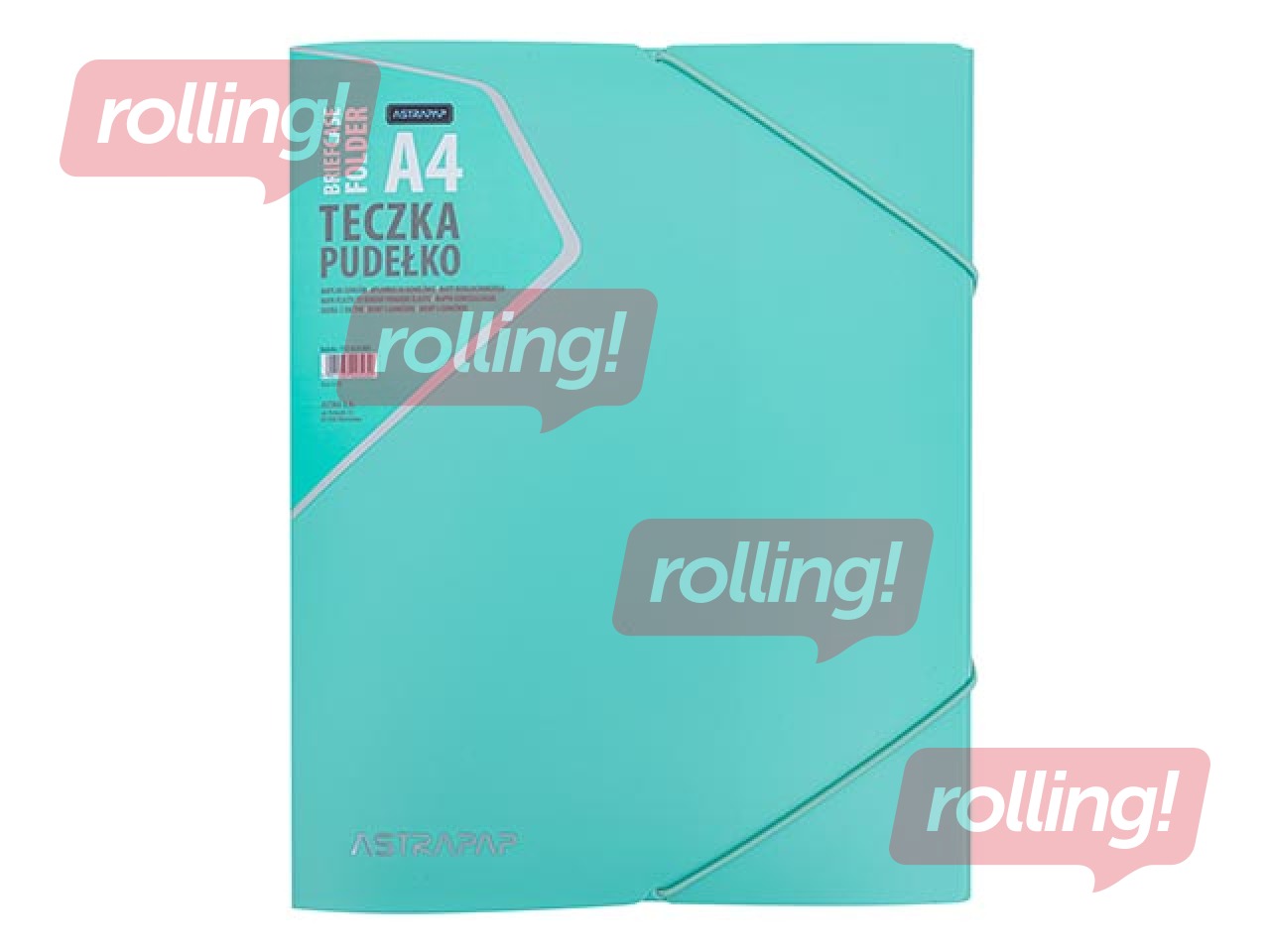 Mape-portfelis Astra, ar 3 atlokiem un gumijām, A4, pasteļkrāsās