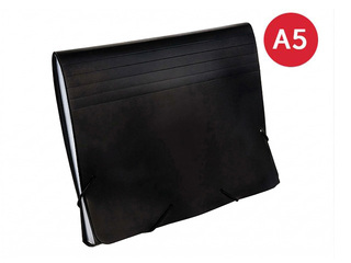 File folder Grand, 12 compartments, black, A5,