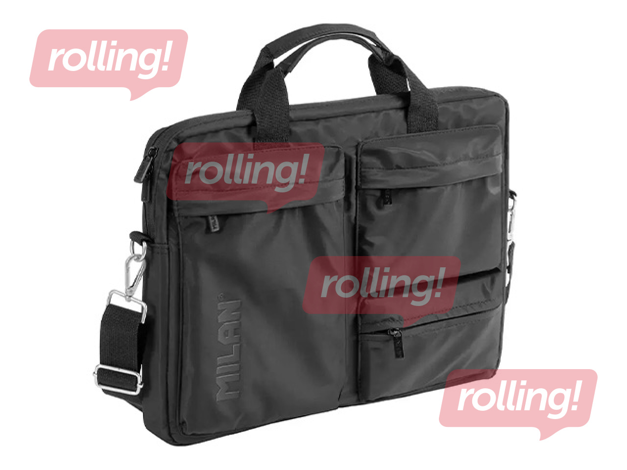Laptop briefcase Milan, Shadow, black
