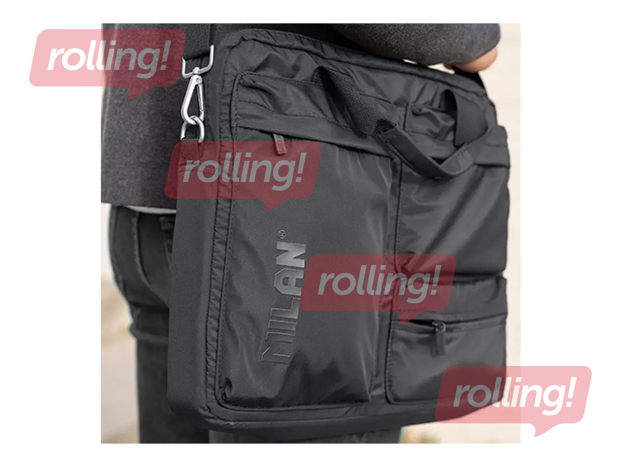 Laptop briefcase Milan, Shadow, black