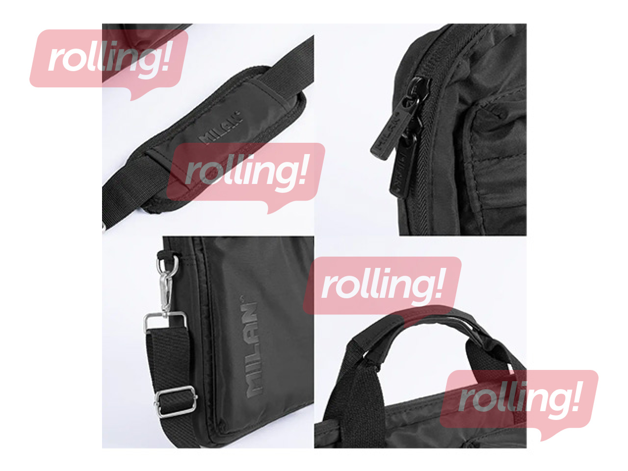 Laptop briefcase Milan, Shadow, black
