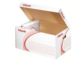 Archive box with lid Esselte,opens from the top, cardboard, white