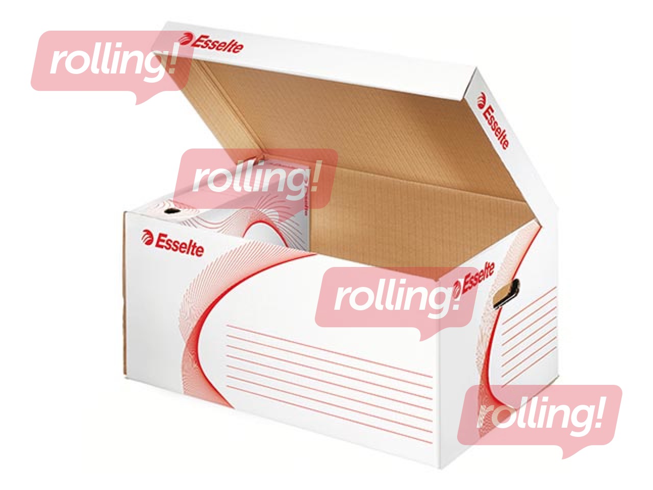 Arhiivkast kaanega Esselte, avaneb ülevalt, kartong, valge