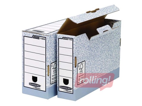 Arhīva kaste Fellowes ar izmēru 105x260x325, pelēkbalta