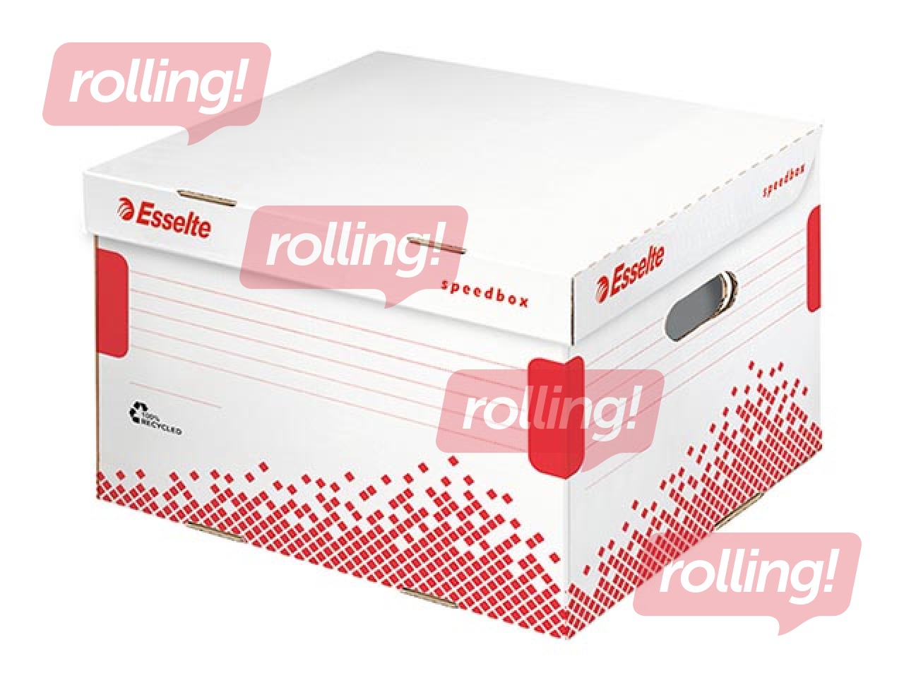 Arhīva kaste ar vāku Esselte Speedbox, kartona, balta