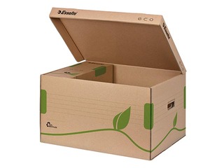 Архивный контейнер с крышкой Esselte, картонный, коричневый