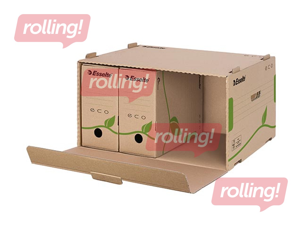 Arhīva kaste Esselte Eco, atverama no priekšas, kartona, brūna