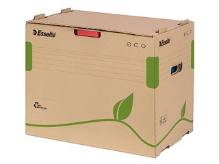 Arhīva kaste Esselte Eco mapēm reģistriem, atverama no priekšas, kartona, brūna