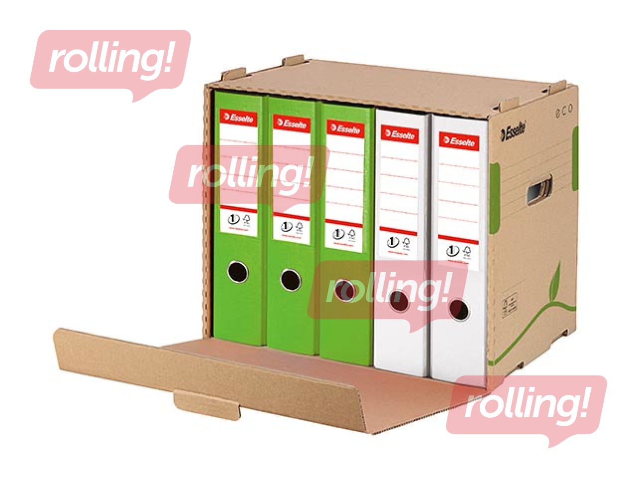 Архивный ящик для папок Esselte Eco для регистров, открывающийся спереди, картон, коричневый