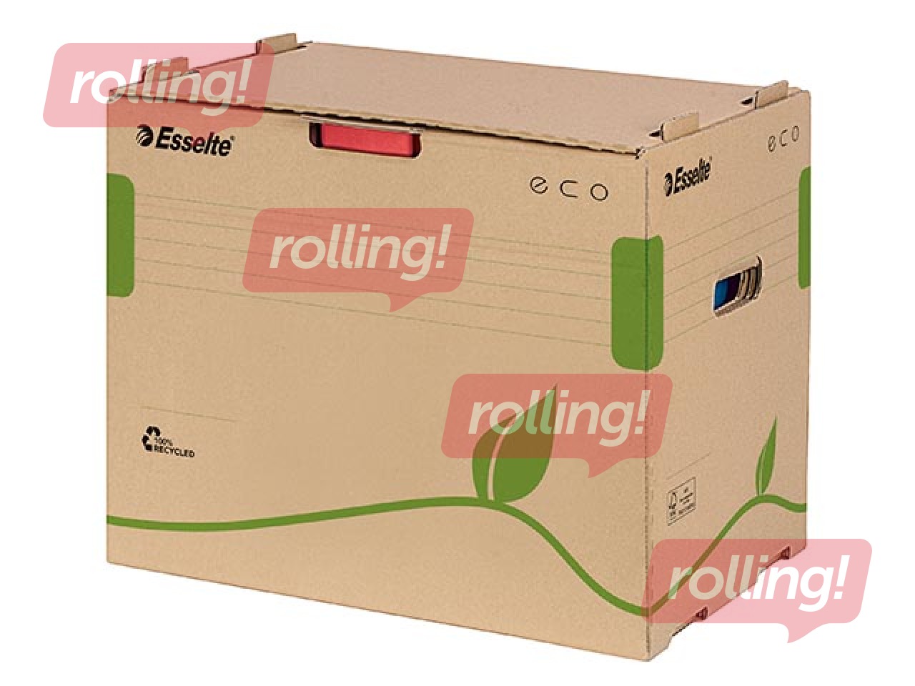 Архивный ящик для папок Esselte Eco для регистров, открывающийся спереди, картон, коричневый