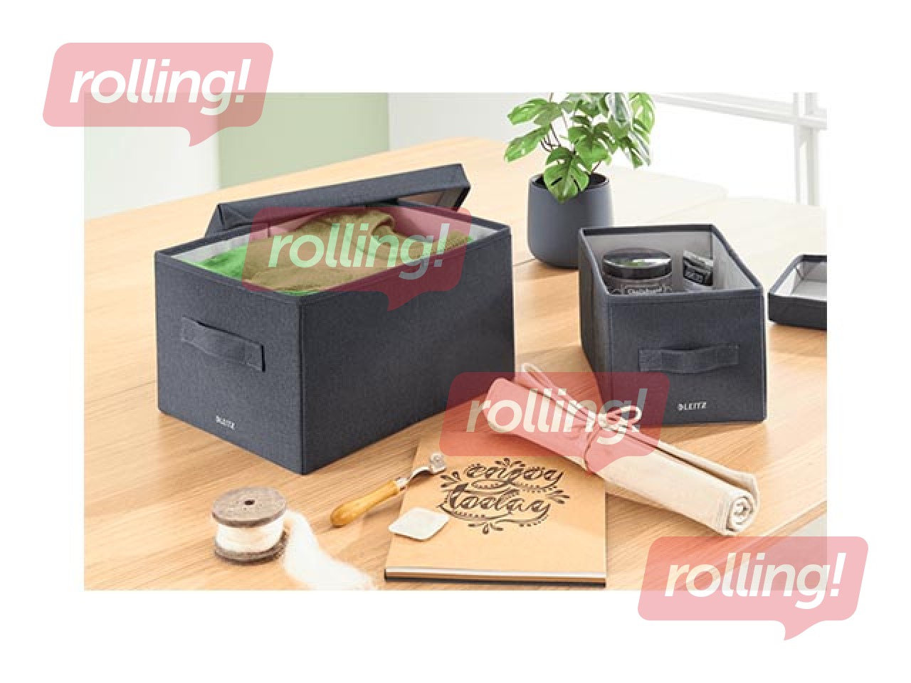 Hoiukast Leitz Fabric, A4, hall, 2 tk.