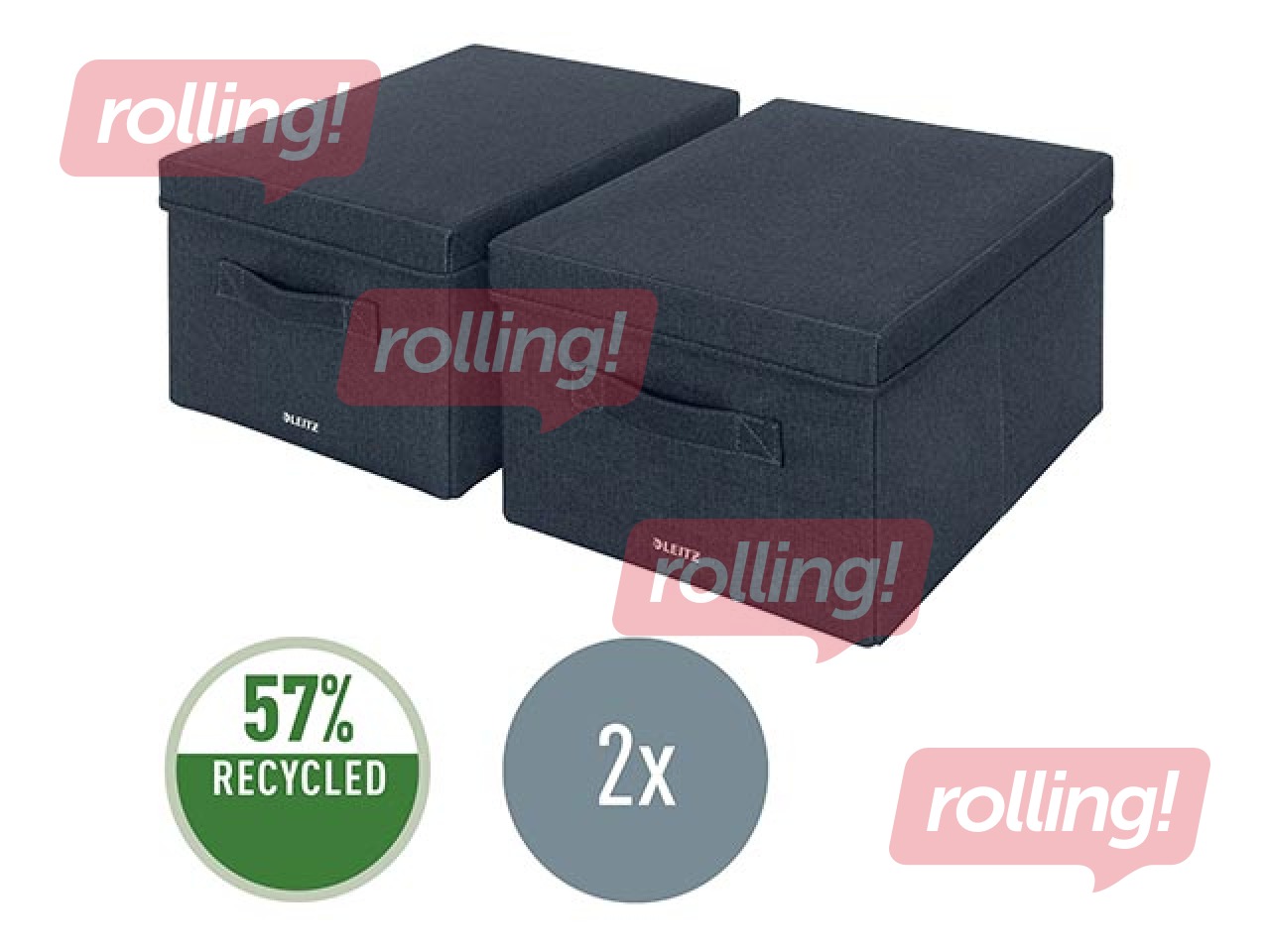 Storage Box Leitz Fabric, A4, grey, 2 pcs.