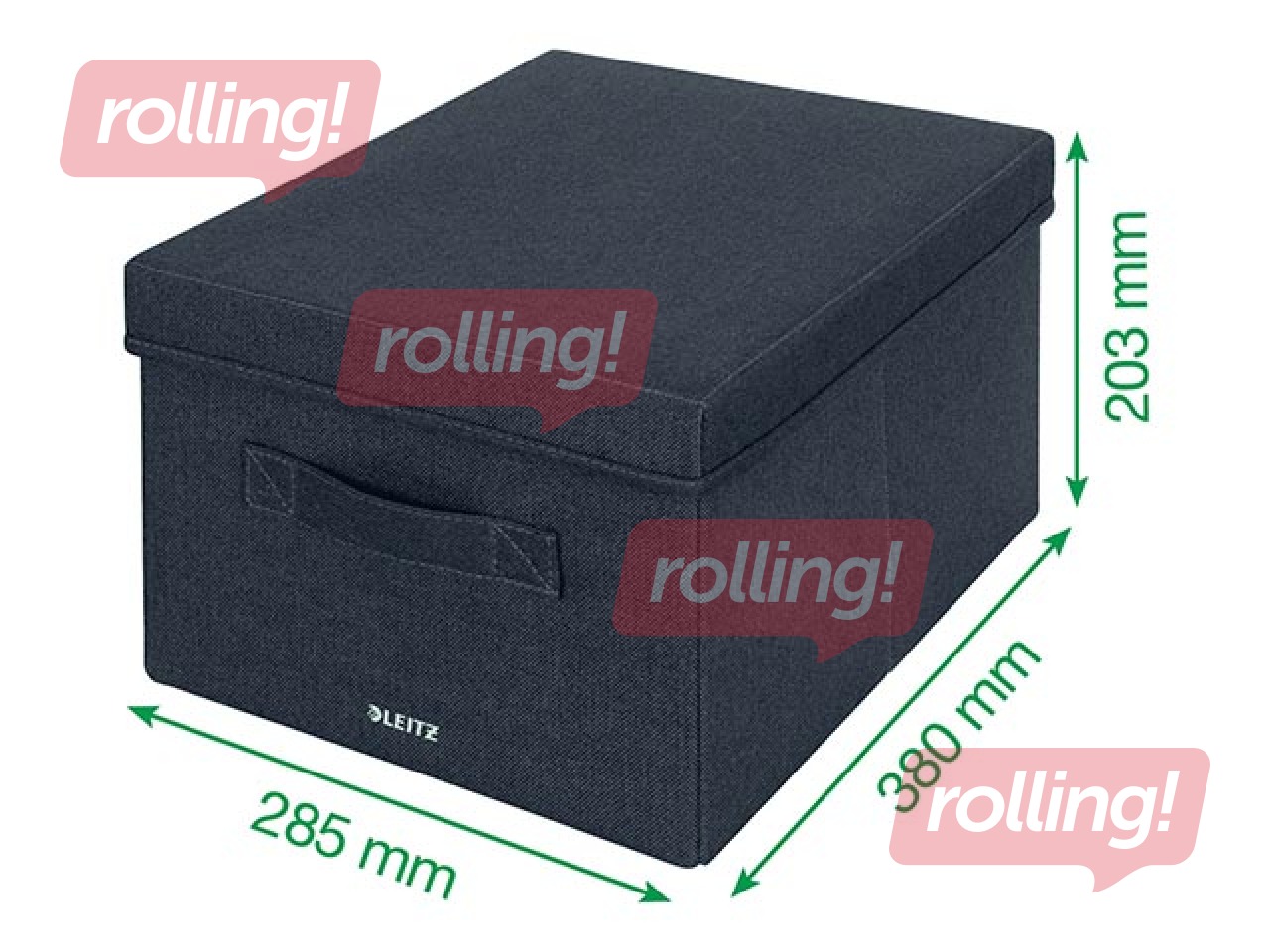 Uzglabāšanas kastes Leitz Fabric, A4, pelēkas, 2 gab.