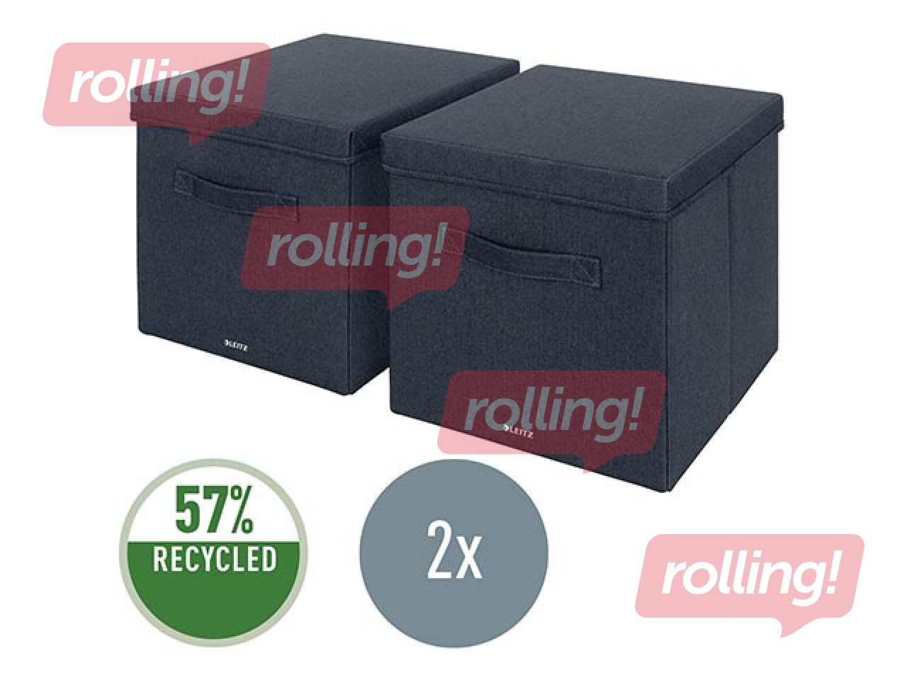 Storage Box Leitz Fabric L, grey, 2 pcs.