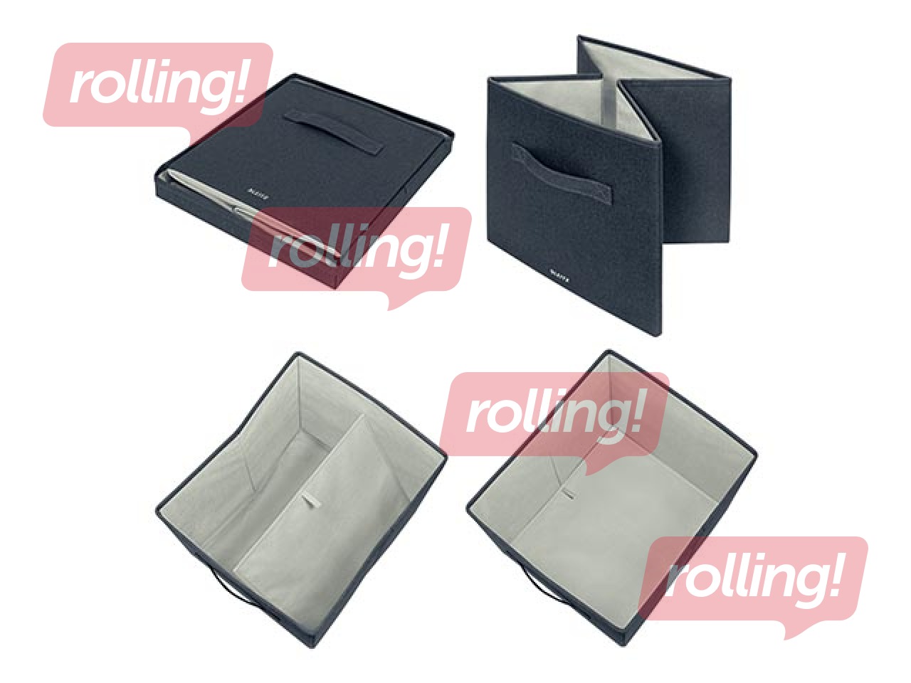 Storage Box Leitz Fabric L, grey, 2 pcs.