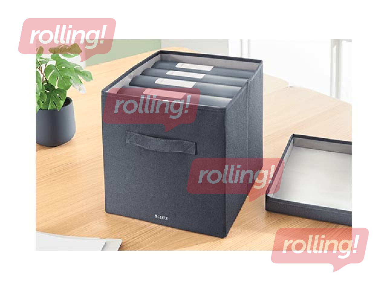 Storage Box Leitz Fabric L, grey, 2 pcs.