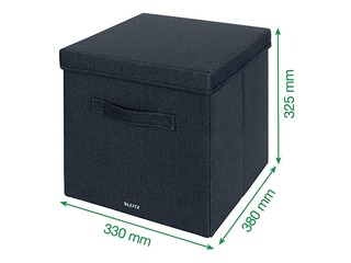 Uzglabāšanas kastes Leitz Fabric L, pelēkas, 2 gab.