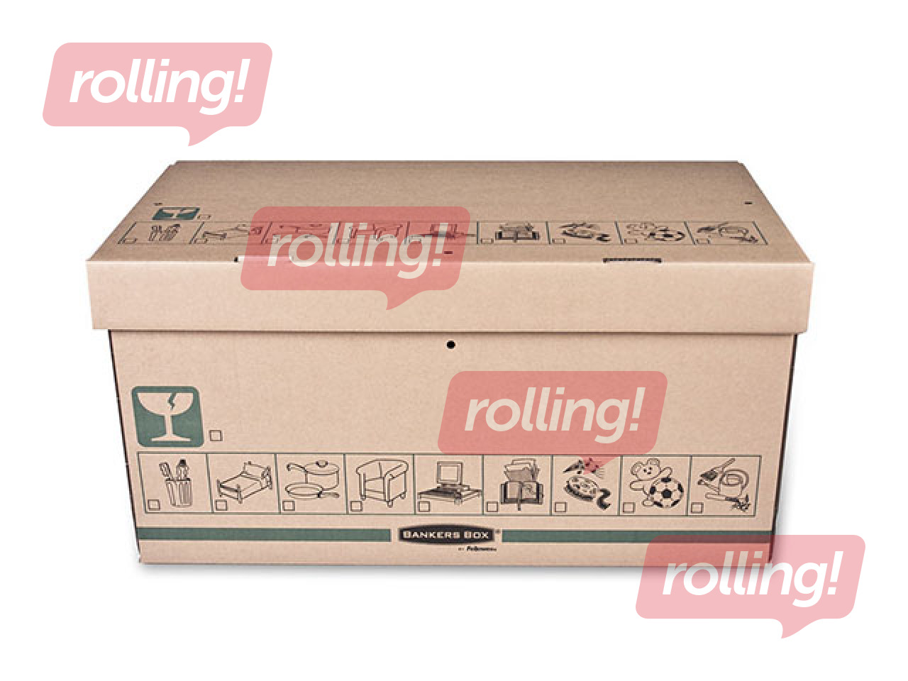 Arhīva kaste ar vāku Fellowes Extra Strong L, 325x300x605mm, brūna