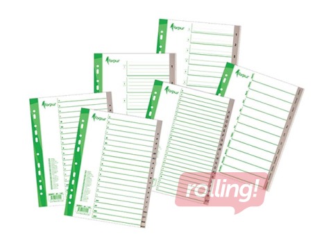 Разделитель документов Forpus Dec. - Jan., A4, ПП, серый