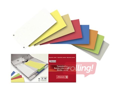 Page dividers Brunnen, cardboard, 10.5x24cm, grey, 100 pcs.