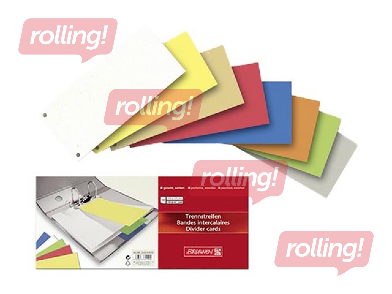 Page dividers Brunnen, cardboard, 10.5x24cm, grey, 100 pcs.