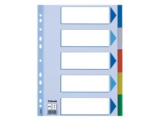 Document divider Esselte,PP, A4, 5 sections, colored