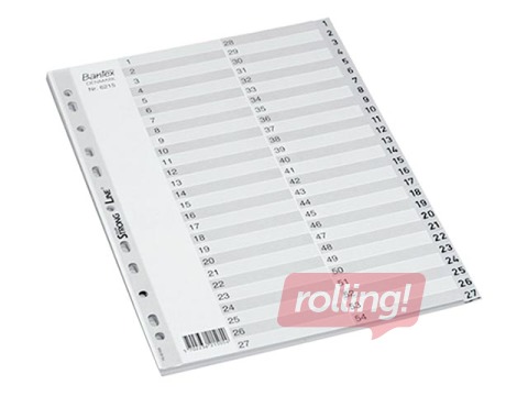 Vahelehed Bantex 1-54, A4, PP, hall
