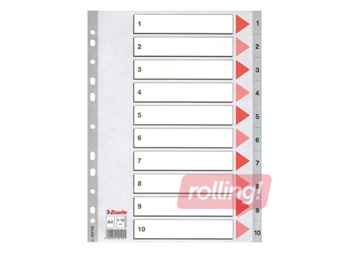 Index Esselte 1-10, A4, PP, grey