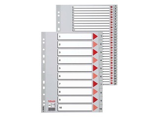 Разделитель документов Esselte 1-20, A4, ПП, серый
