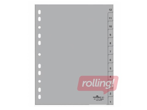 Dokumentu sadalītājs Durable 12-1, A4, PP, pelēks