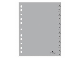 Dokumentu sadalītājs Durable 12-1, A4, PP, pelēks