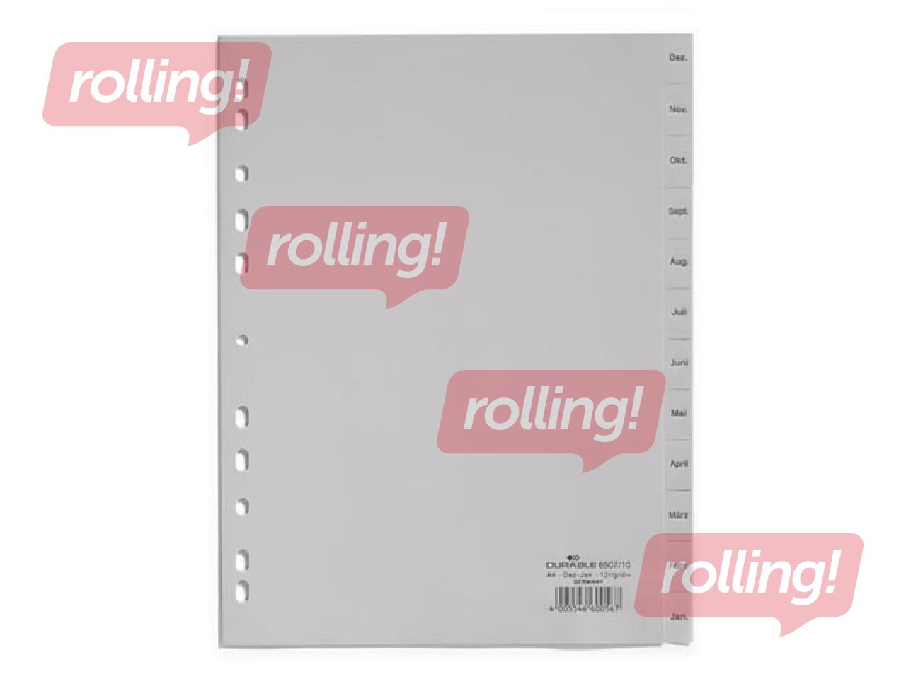 Document devider Durable Dec. - Jan., A4, PP, grey