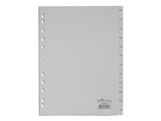Dokumentu sadalītājs Durable Dec. - Jan., A4, PP, pelēks