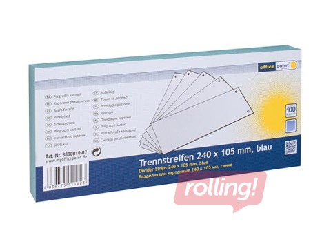 Starplapas Office Point, kartona, 10.5x24 cm, 100 gab., zilas