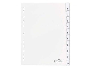 Разделитель документов  Durable A4,  с 10 сменными индексами,ПП, серый