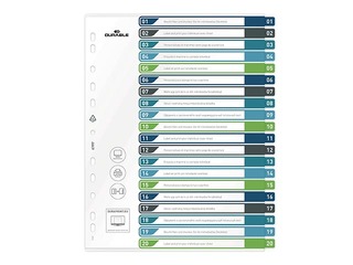 Разделитель документов Durable1-20, A4+, ПП, цветной