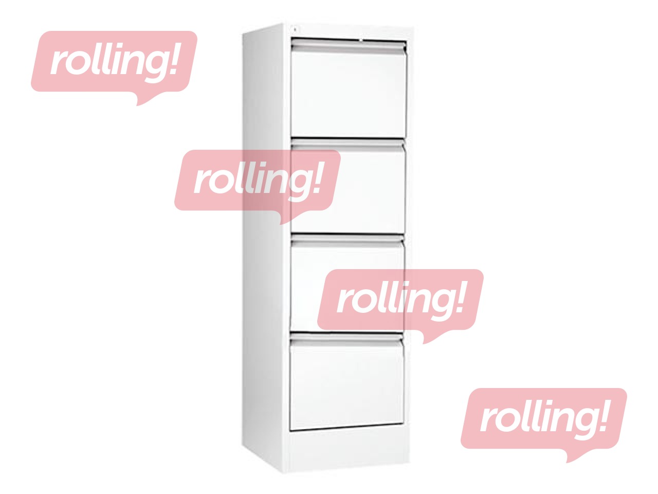 Atvilktņu skapis iekarināmiem vākiem Esselte, metāla, 4 atv., balts