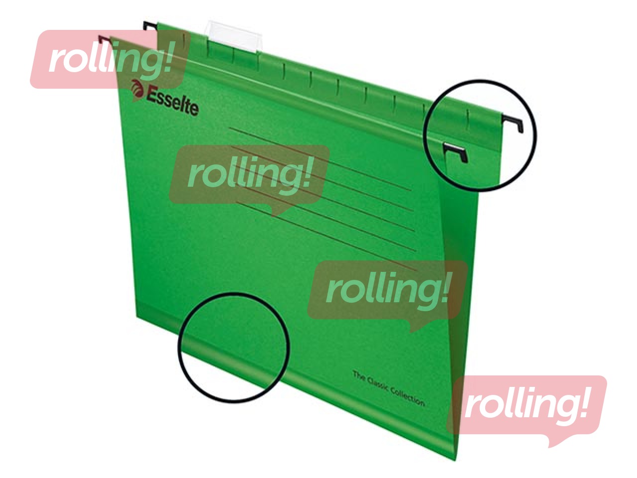 Rippkaaned Esselte Classic, A4, roheline