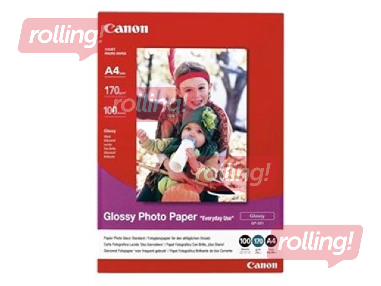 Foto papīrs Canon GP-501 glancēts, A4, 210x297mm, 200g/m², 100 loksnes