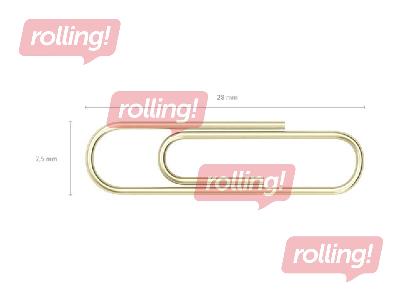 Saspraudes ErichKrause 28mm, zeltītas, 100 gab.
